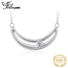 JewelryPalace Smile CZ Sterling Silver Pendant Necklace 925 Sterling Silver Chain Choker Statement Collar Necklace Women 45cm