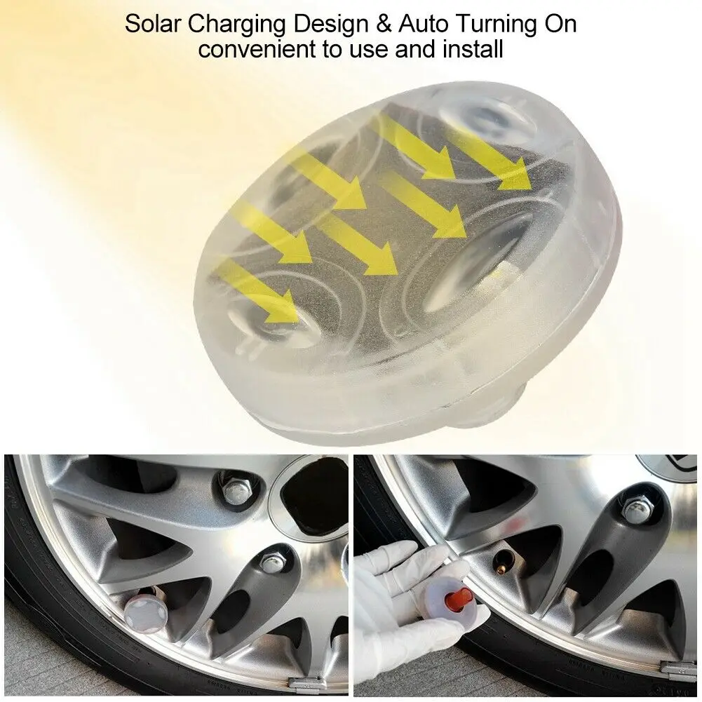 

1 PCS Solar Wheel Auto and Motorcycle Decorative Lights LED Tire Lights Colored Valve Lights Modified Hot Wheels Lights Lamp