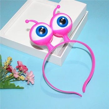 

Christmas Vocal Concert Supplies Kids LED Light Luminous Headband Halloween Aliens Eyes Head Hair Hoop Band Party Decoration Toy