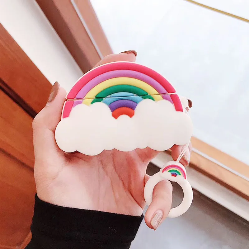For Airpods 1 2 EKONEDA милый Радужный чехол для Airpods чехол 1 2 3 Защитный Мягкий силиконовый чехол для Airpods Pro Чехол - Цвет: For Airpods 1 2