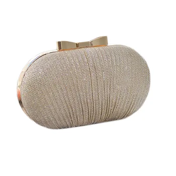 

Goose Egg Evening Bag Bow Magic Leather Chain Bag Pleated Hard Box Bag Women's Handbag