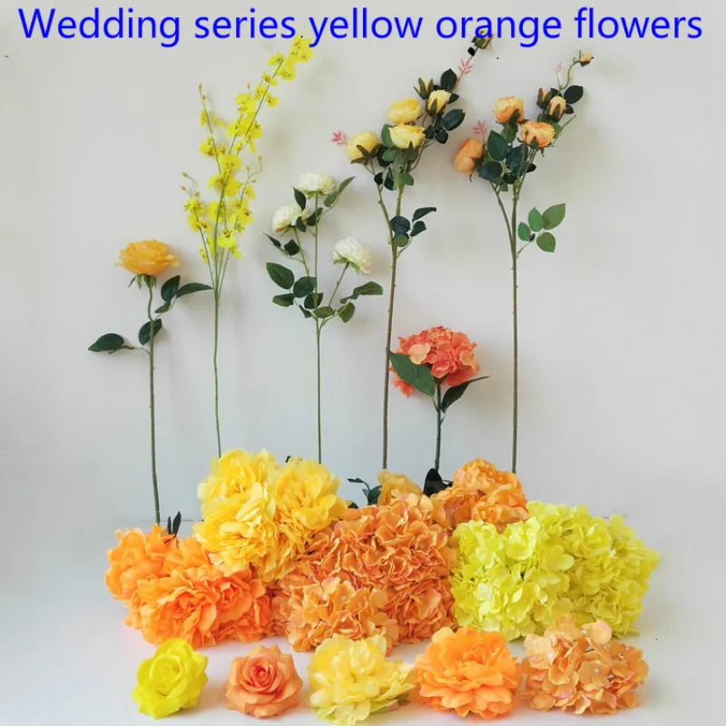 Windows Decoration Flower Artificial Orange Flowers Yellow