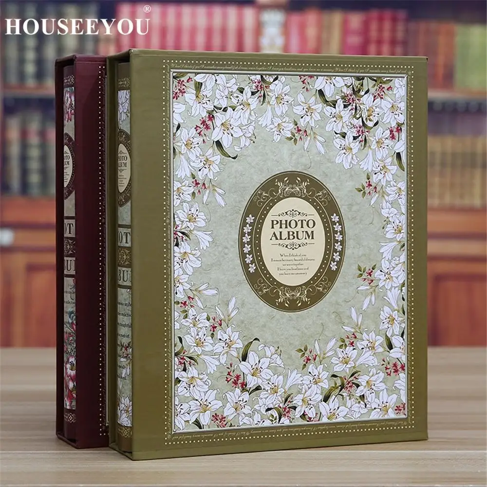 Album Series 6 Inches Thin Inset Type Plastic Phase 4 D Six Inches 200 Photos Album Scrapbook Flowers Photo Case Wedding Gifts
