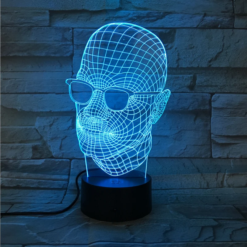 

Halloween Head 3D LED Illusion Desktop Lamp Coffee Table Decor Sensor Lights Atmosphere Bedside Night Lamps Birthday Gifts