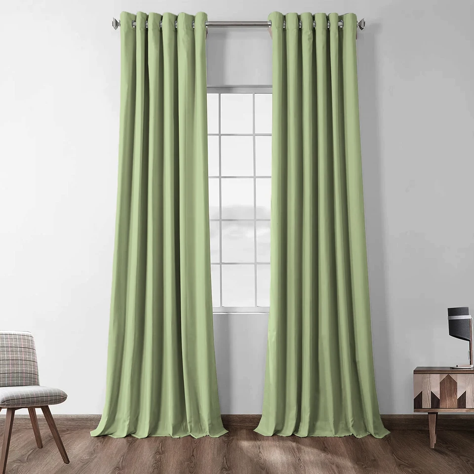 Modern Solid Extra Long Blackout Curtains For Living Room Thermal Grommet Window Curtain Treatment Custom Made Drapes 1 Panel