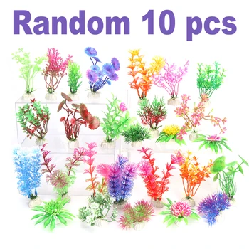

10pcs Aquarium Decoration for Fish tank Decor, Aquarium Plants Artificial Plastic Grass Background Fishtank Grass Decoration