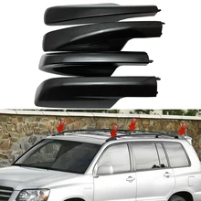 

4PCS black Roof Rack Cover Rail End Shell Replacement For Toyota Highlander XU20 2001 2002 2003 2004 2005 2006 2007 accessories