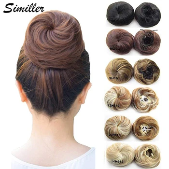 

Similler Pony Tail Hair Extension Hairpiece Scrunchie Elastic Wave Curly Synthetic Hairpieces Wrap for Hair Bun Chignon