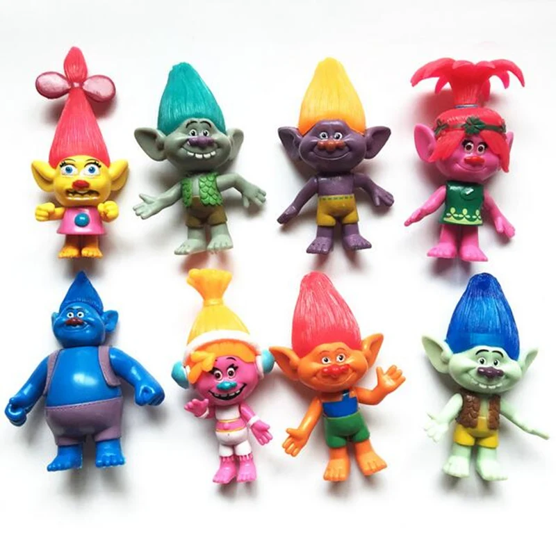 

8PCs/set 11cm Trolls Figure PVC Doll for Children Birthday's Party Gift