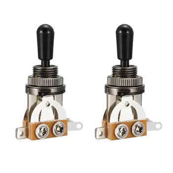 

uxcell 2 pcs Toggle Switch 3-Way Pickup Selector Switch for Gibson Les Paul Electric Guitar - Black Top with Black Tip