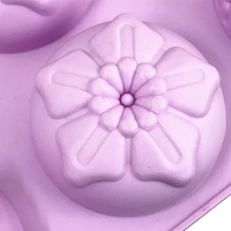 В форме цветка из силикона формы DIY свеча ручной работы формы для выпечки торта мыло ручной работы формы кухонные инструменты 6 отверстий милые аксессуары