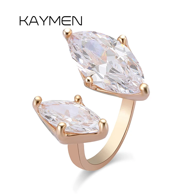

Kaymen Double Marquise Cubic Zirconia Adjustable Cuff Rings for Women Girls, Wedding Rings, Engagement rings 00291