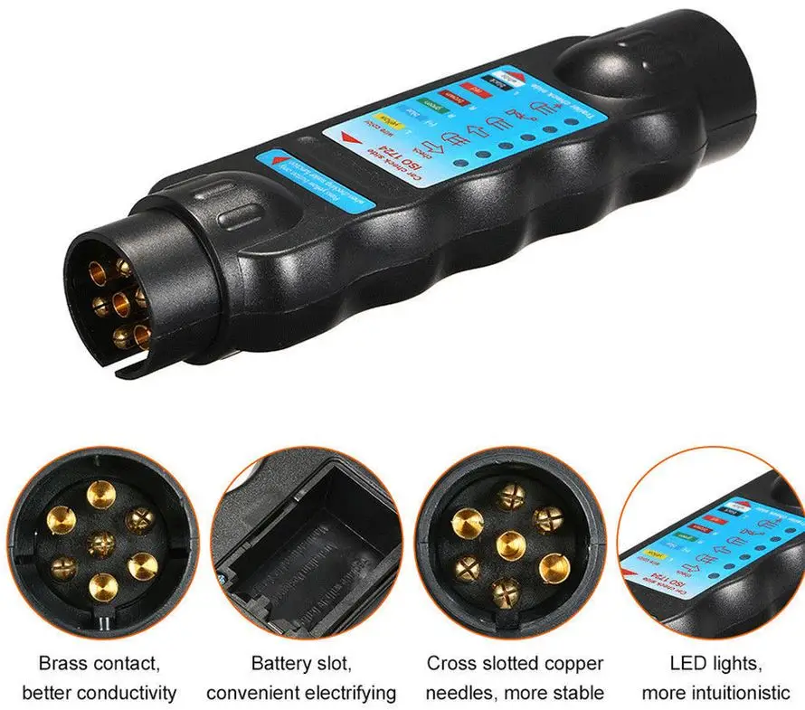 Trailer Tester Ysislybin Trailer Tester 7 Pin with 7-13 Pin and 13-7 Pin Adapter Trailer Tester 7//13 Pin Trailer
