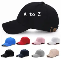 A-Z Embroider Letter Cotton Hat  Baseball Dad Cap Adjustable Size for Running Workouts Outdoor Activities Personality Caps 2