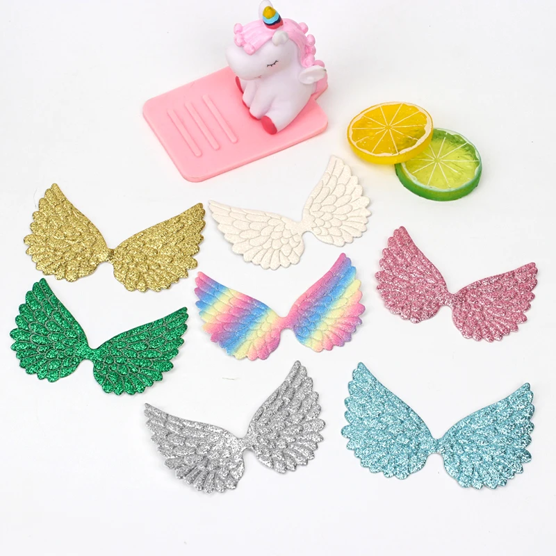 

CHEER BOWS 7pcs Chunky Glitter Wing Accessories DIY Crafts Supplies Handmade Hairbow Materials Hair Decoration Apparel Patchwork