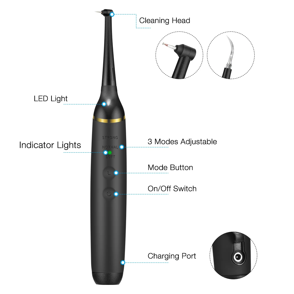 Electric Sonic Dental Calculus Scaler Teeth Whitening Kit Portable with LED Oral Care Teeth Tartar Remover Plaque Stains Cleaner oral irrigator dental cleaner dental scaler