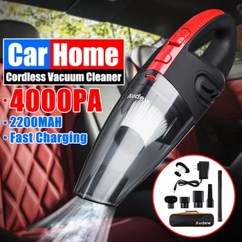 

AUDEW 4000pa Strong Power Car Vacuum Cleaner Mini Portable Handheld 120W USB Rechargeable Cordless Wet Dry Dual Use HEPA Filter