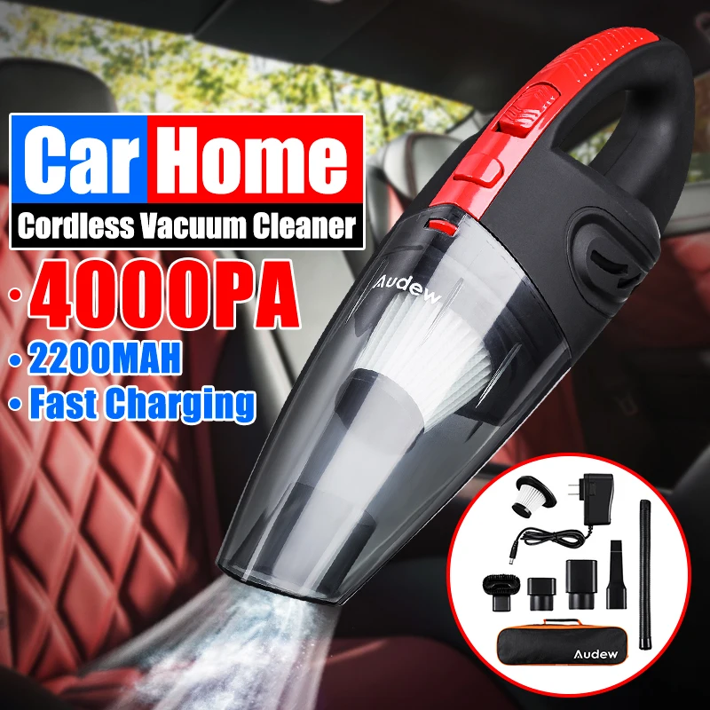  AUDEW 4000pa poder aspirador de coche Mini portátil de mano 120W recargable USB inalámbrico seco mo
