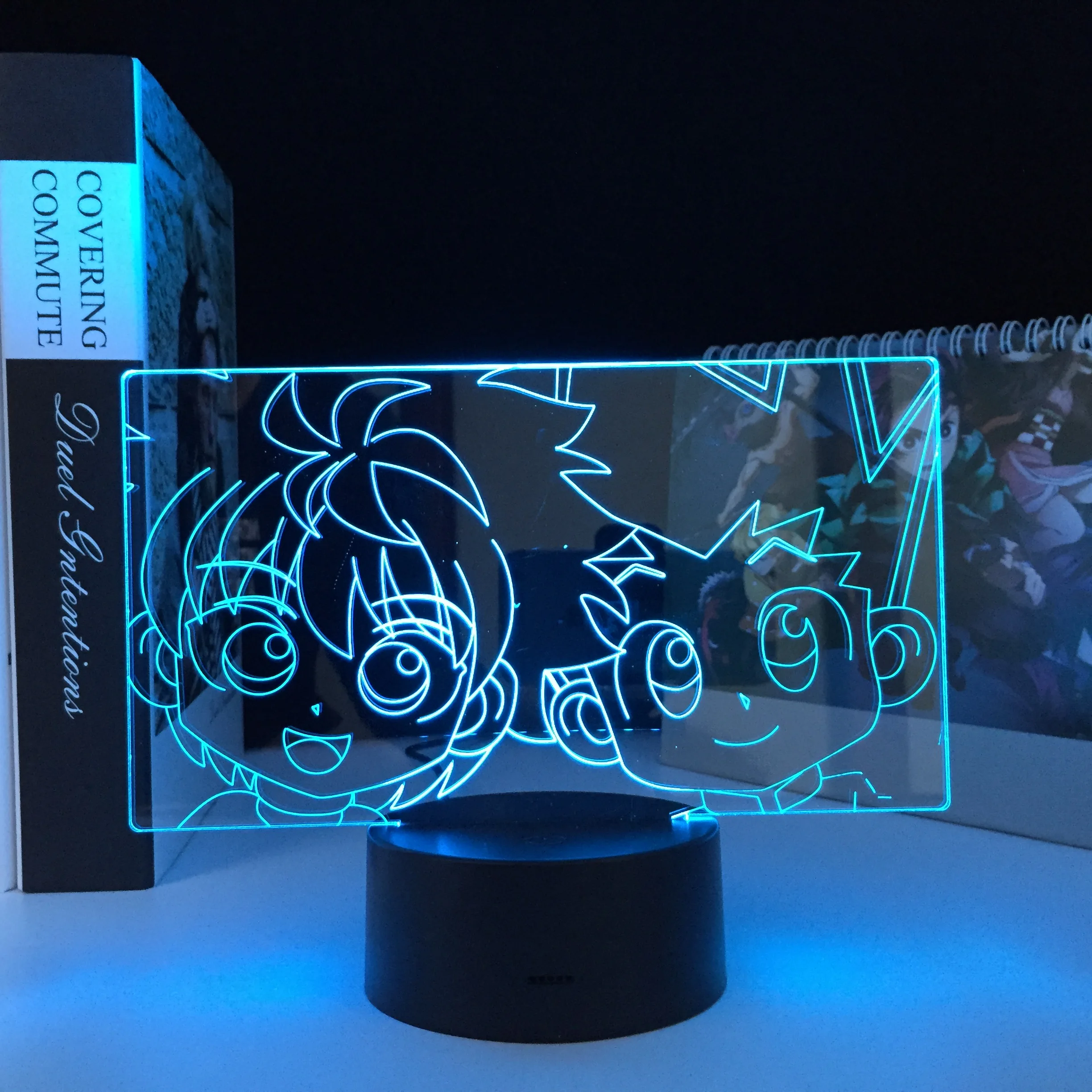 Светодиодный ночсветильник с 3D изображением аниме Hunter X Killua и Gon