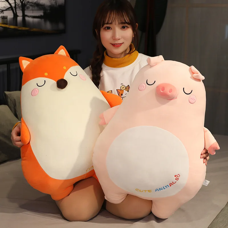 

Hot Lovely Panda Bear Pig Penguin Plush Pillow Toy Soft Stuffed Fox Duck Dinosaur Doll Sleeping Pillow Cushion Baby Girls Gifts
