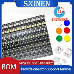 Ruban diode LED SMD électroluminescente, dispositif électronique, lumière rouge jaune verte blanche bleue, 100 pièces, 0402 0603 0805 1206 1210 