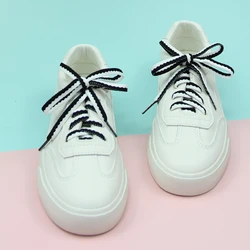 basket femme cordon Lacets élastiques pour hommes, 1 paire, blanc, noir, Panda, 110CM, accessoires basses, pour Basketball, femmes, patins, Tennis, garçon 