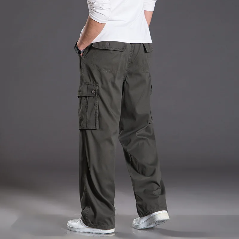 Зимние мужские хлопковые брюки карго размера плюс свободные длинные брюки мужские повседневные Комбинезоны карго Брюки мужские уличные рабочие брюки