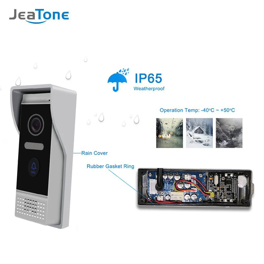 JeaTone IP Aluminum Door Bell Video Door Phone High Resolution Outside Doorbell Call Panel IP65 Waterproof, Wide Angle Degree