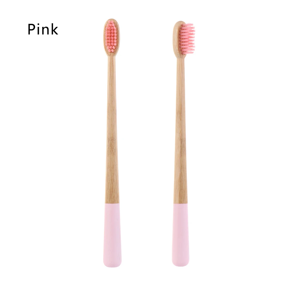 1PC Bamboo Toothbrush Vegan Biodegradable Eco Soft Medium Dental Health Natural Brush Wood Handle Oral Hygiene Care Tools - Цвет: pink
