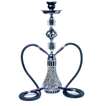 

Hot Shisha Hookah Chicha With Double Smoking Pipe Silicone Hose glass hookah set Tobacco Bowl Tongs Shisha Accessories New