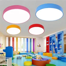 Светодиодный потолочный светильник, круглый цвет, детский сад, магазин одежды для девочек и мальчиков, детская комната, лампа, Затемняющая, лампа для спальни