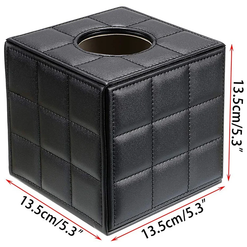 Soporte De Caja De Pa/ñuelos De Cuero PU Servilletero Cuadrado Caja De Papel De Bombeo Dispensador Soporte De Pa/ñuelos Faciales con Fondo Magn/ético