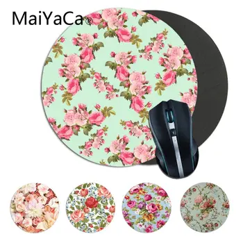 

MaiYaCa Your Own Mats Colorful Flower Roses Peony Computer Gaming round Mousemats gaming Mousepad Rug For PC Laptop Notebook