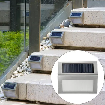

Solar Garden Lights Outdoor Solar Lights Stainless Steel 3LED Solar Stair Lights