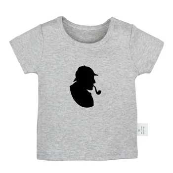 

Detective SHERLOCK HOLMES Public Enemy Symbol Design Newborn Baby T-shirts Toddler Graphic Short Sleeve Tee Tops