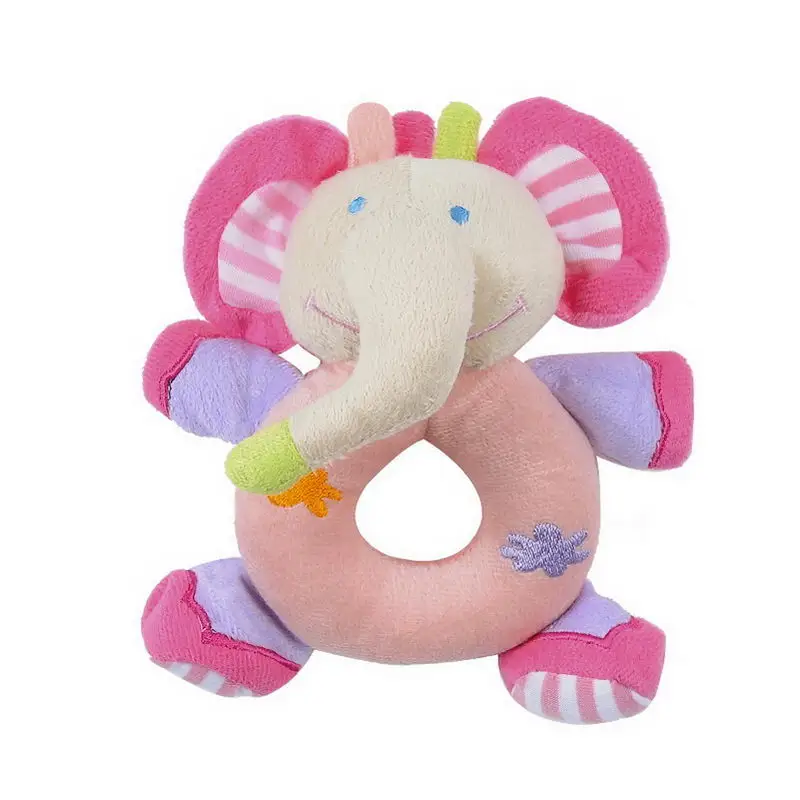 Pink elephants Новая круглая кукла-погремушка в виде животного, мягкая и гладкая детская игрушка, подходит для мальчиков и девочек - Цвет: Pink elephants