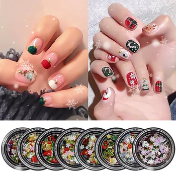 

Mixed Shape Christmas Rivet Nail Beads Nail Art Ornaments Women Nail Art Accessories DIY Alloy Plastic Nail Art decoration