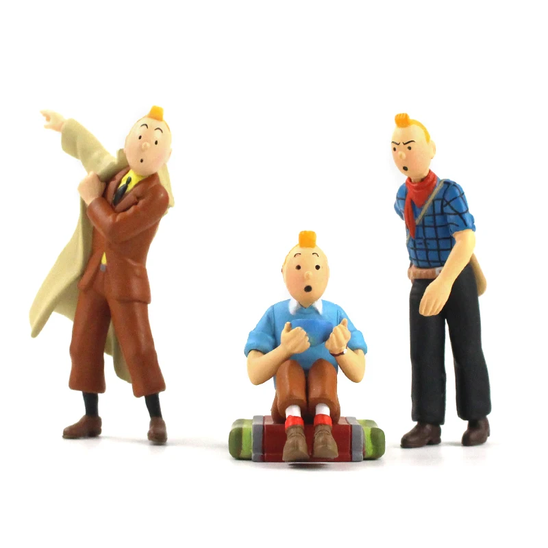6 шт./компл. игрушечные мини фигурки из олова и Tintin модель ПВХ 5 8 см|Игровые
