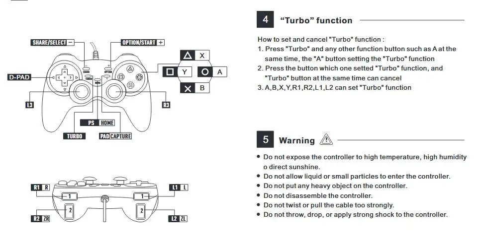 Высокое качество проводной мульти игровой контроллер для PS4 PS3 переключатель PC 360 с функцией Turbo