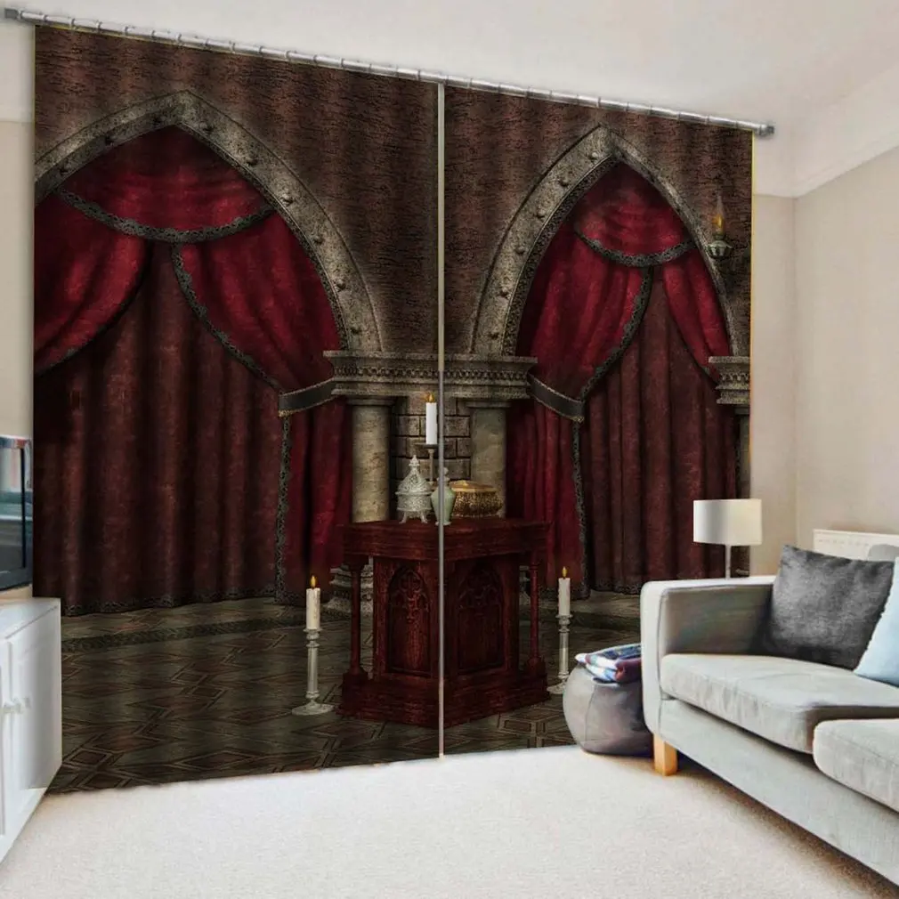 21-7 European Arch Curtain 140*100 Creative Home Interior Bedroom Living Room Curtain Hotel Decorative Curtain