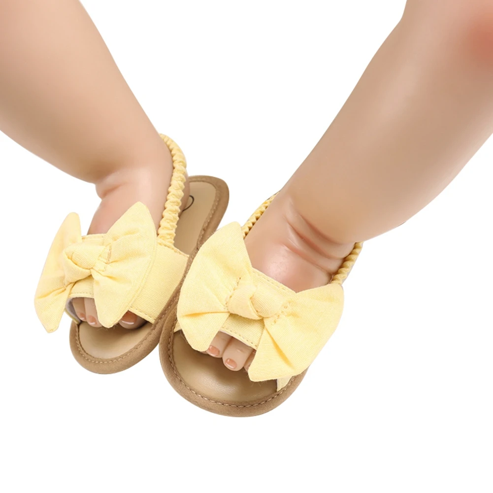 FOCUSNORM 0-18M Newborn Baby Girls Boys Sandals Shoes Butterfly Flat With Heel Soft Cork Shoes 4 Colors