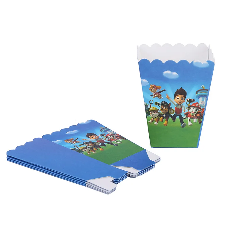 Для 10 детей Paw Patrol одноразовые наборы посуды бумажные стаканчики тарелка на стол рисунок шляпы наклейки булавки принадлежности для дня рождения - Цвет: 6pcs Porpon box