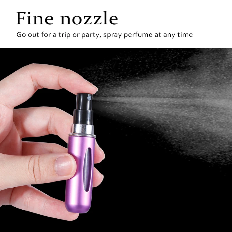 Bottom-filled Mini Perfume Spray Bottles Metal Shell Spray Atomizer Portable Travel Perfume Storage Bottle Points Bottling