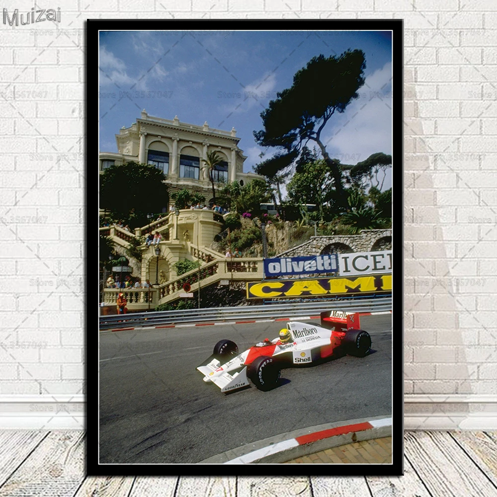 Постер для спортивной F1 гонки Айртон Сенна Звездный чемпион Картина на холсте