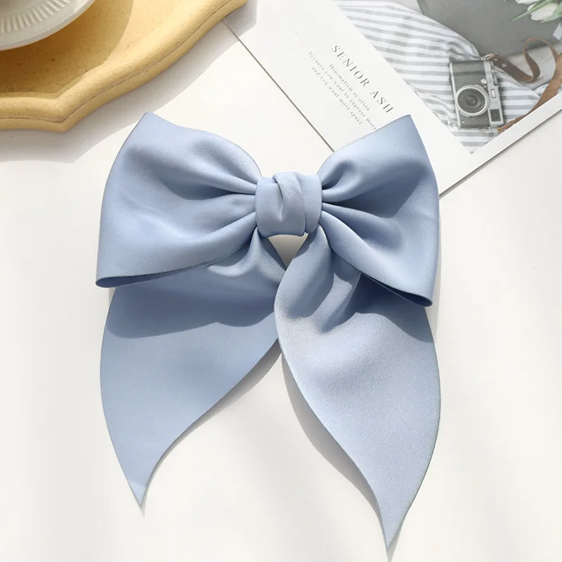 2021 Autumn New Fashion Pure Color Fabric Hairpin For Woman Girls Ponytail Clip Sweet Retro French Bow Hairpin Hair Accessories designer head scarf Hair Accessories