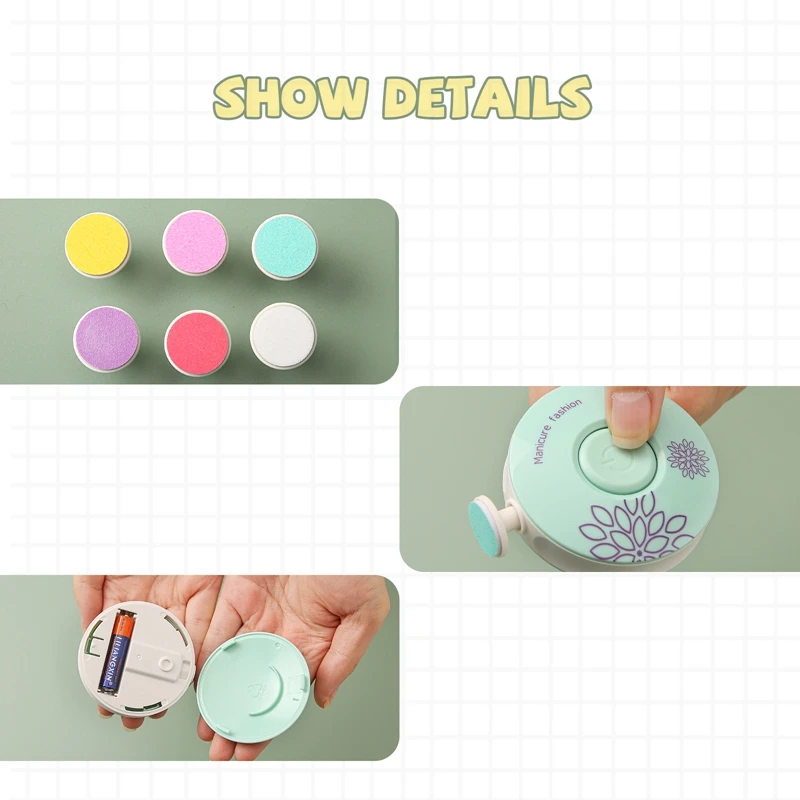 1Set Electric Baby Nail Trimmer Kid Nail Polisher Tool Infant Manicure Scissors Baby Care Kit Clipper Cutter For Newborn