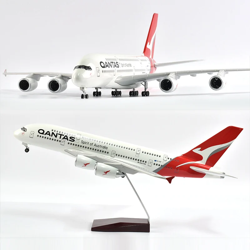 JASON TUTU 46 см QANTAS Air bus A380 модель самолета Модель аэроплана самолет модель 1/160 Масштаб литья под давлением самолетов из смолы тайские nok airlines bluebird boeing 737 самолет сплав литье под давлением модель 15 см мировая авиация коллекционный сувенирный орнамент миниатюрный