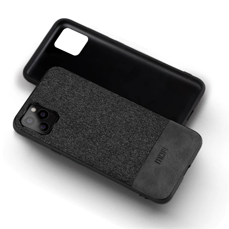 black with gray MOFi чехол для iPhone11 чехол для iPhone 11 pro max ткань противоударный силиконовый чехол для apple 11 pro Чехол - Цвет: black with gray