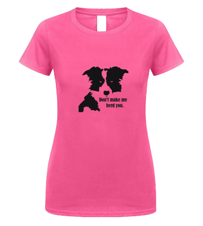 Fashion Creative Graphic T shirt Border Collie Art Men's T Shirts - Цвет: women pink