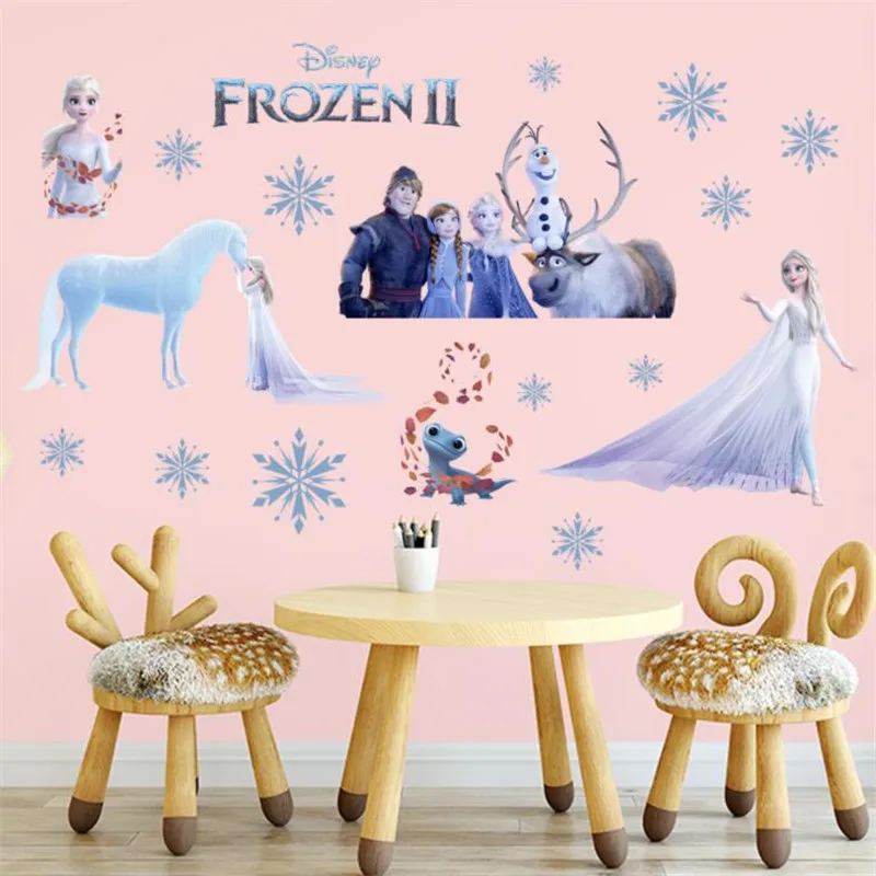 3D Cartoon  Frozen2 Wall Stickers For Kids Room  Bedroom Wall Decoration  stickers  Princess Anna Movie Posters 